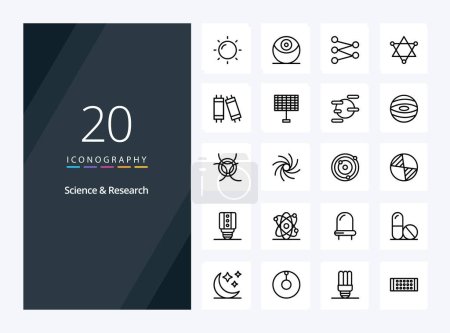 Illustration for 20 Science Outline icon for presentation - Royalty Free Image