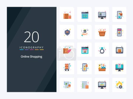 Ilustración de 20 Compras en línea Color plano icono para la presentación - Imagen libre de derechos