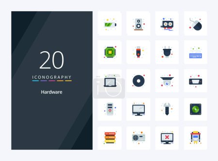 Illustration for 20 Hardware Flat Color icon for presentation - Royalty Free Image