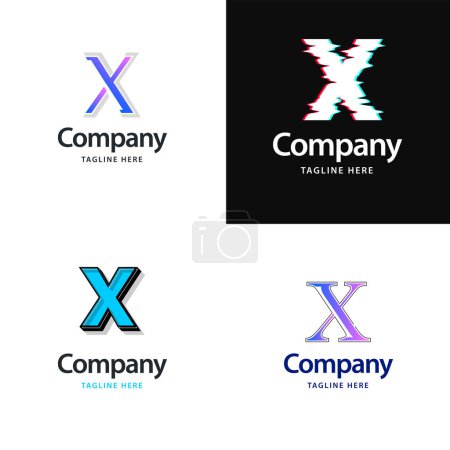 Illustration for Letter X Big Logo Pack Design Creative Modern logos design for your business - Royalty Free Image