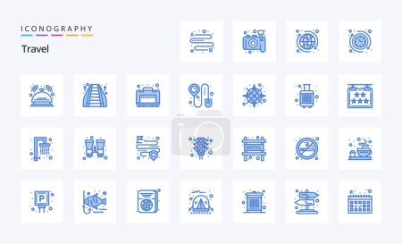 Ilustración de Paquete de iconos 25 Travel Blue - Imagen libre de derechos
