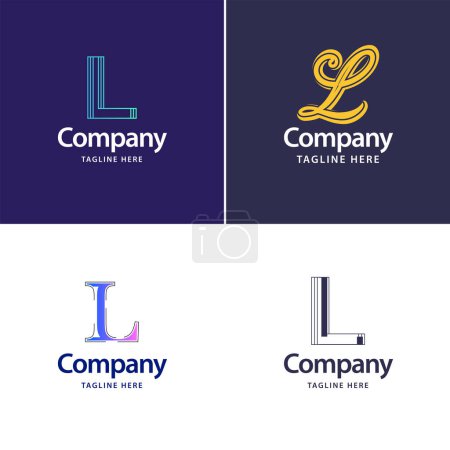 Illustration for Letter L Big Logo Pack Design Creative Modern logos design for your business - Royalty Free Image