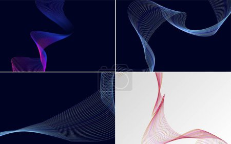 Illustration for Wave curve abstract vector background pack for a bold and unique design - Royalty Free Image