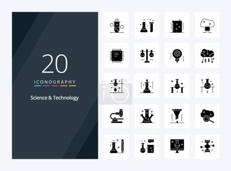 Illustration for 20 Science And Technology Solid Glyph icon for presentation - Royalty Free Image