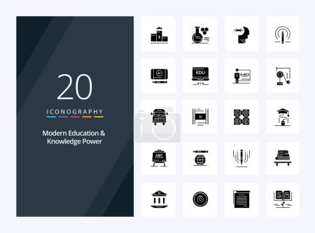 Illustration for 20 Modern Education And Knowledge Power Solid Glyph icon for presentation - Royalty Free Image