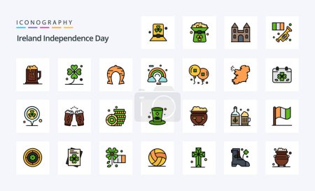 Illustration for 25 Ireland Independence Day Line Filled Style icon pack - Royalty Free Image