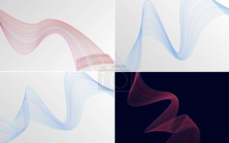 Téléchargez les illustrations : Fond vectoriel abstrait de courbe ondulatoire moderne pour une présentation dynamique - en licence libre de droit