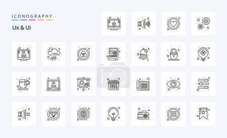 Illustration for 25 Ux And Ui Line icon pack - Royalty Free Image