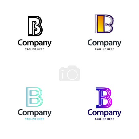 Téléchargez les illustrations : Lettre B Big Logo Pack Design. Conception de logos créatifs modernes pour votre entreprise - en licence libre de droit