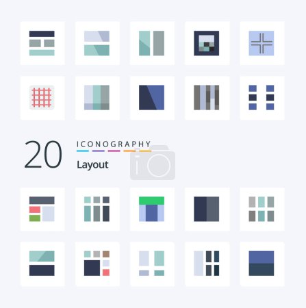Ilustración de 20 Diseño de color plano icono Pack. como marco. disposición. rejilla. Imagen. collage - Imagen libre de derechos