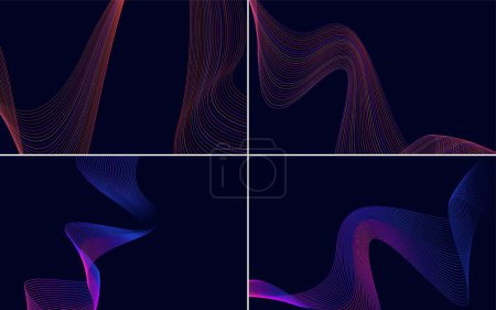Ilustración de Curva de onda vector abstracto paquete de fondo para un diseño limpio y elegante - Imagen libre de derechos