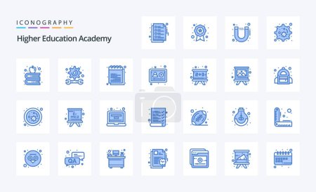 Ilustración de 25 Academia azul icono pack - Imagen libre de derechos