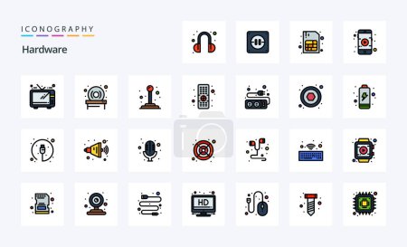 Illustration for 25 Hardware Line Filled Style icon pack - Royalty Free Image