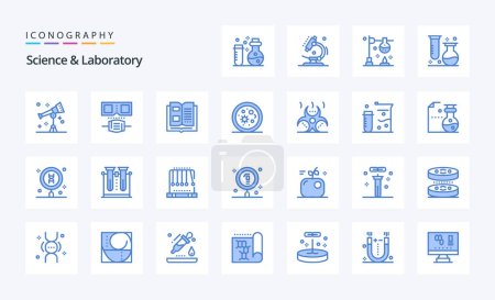Illustration for 25 Science Blue icon pack - Royalty Free Image