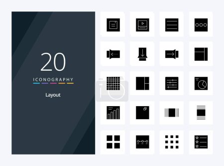 Illustration for 20 Layout Solid Glyph icon for presentation - Royalty Free Image