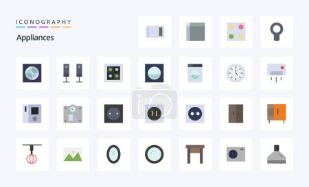 Ilustración de 25 Electrodomésticos Paquete icono de color plano - Imagen libre de derechos