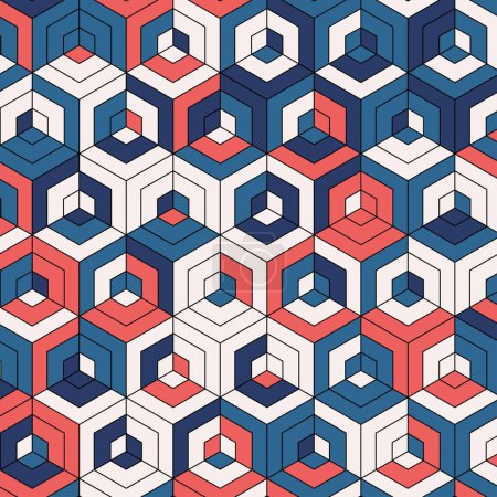 Téléchargez les illustrations : Coloré 3d fond hexagone - en licence libre de droit