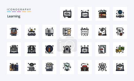 Illustration for 25 Learning Line Filled Style icon pack - Royalty Free Image