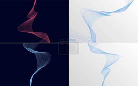 Illustration for Use these abstract waving line vector backgrounds in your next project - Royalty Free Image