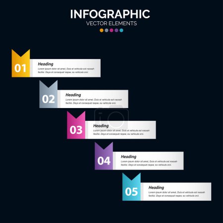 Illustration for 5 Option Infographics diagram annual report web design Business concept steps or processes - Royalty Free Image