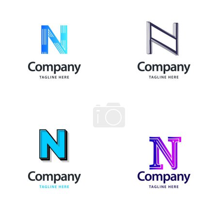 Illustration for Letter N Big Logo Pack Design Creative Modern logos design for your business - Royalty Free Image