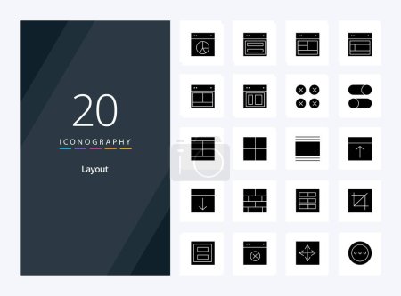 Illustration for 20 Layout Solid Glyph icon for presentation - Royalty Free Image