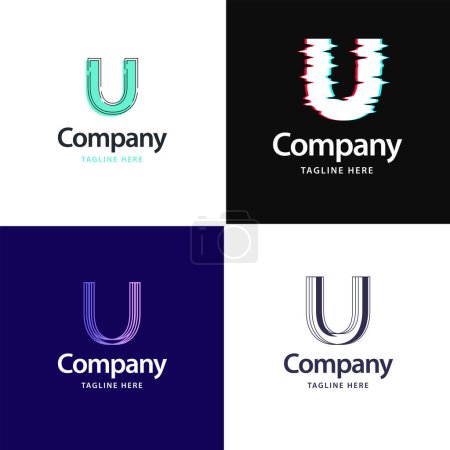 Illustration for Letter U Big Logo Pack Design Creative Modern logos design for your business - Royalty Free Image