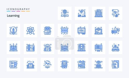 Illustration for 25 Learning Blue icon pack - Royalty Free Image