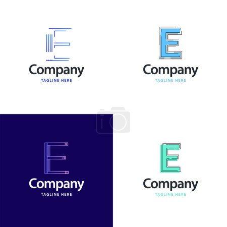 Illustration for Letter E Big Logo Pack Design Creative Modern logos design for your business - Royalty Free Image