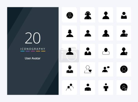 Téléchargez les illustrations : Icône Glyphe solide de 20 utilisateurs pour la présentation - en licence libre de droit
