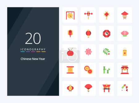Ilustración de 20 Año Nuevo Chino icono de color plano para la presentación - Imagen libre de derechos