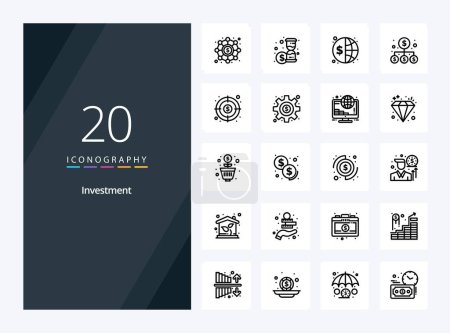 Ilustración de 20 Icono de esquema de inversión para presentación - Imagen libre de derechos