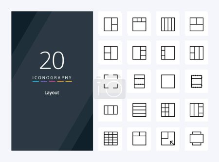 Illustration for 20 Layout Outline icon for presentation - Royalty Free Image