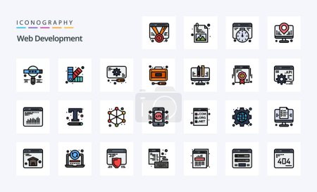 Ilustración de Paquete de iconos de 25 líneas de desarrollo web - Imagen libre de derechos