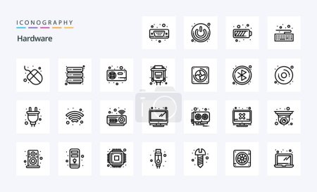 Illustration for 25 Hardware Line icon pack - Royalty Free Image