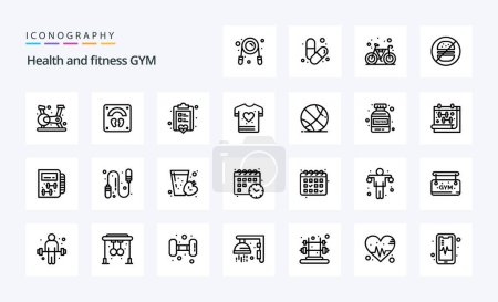 Ilustración de Paquete de iconos de 25 Gym Line - Imagen libre de derechos