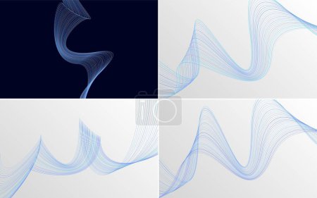 Ilustración de Curva de onda vector abstracto fondo pack para presentaciones. volantes. y folletos - Imagen libre de derechos