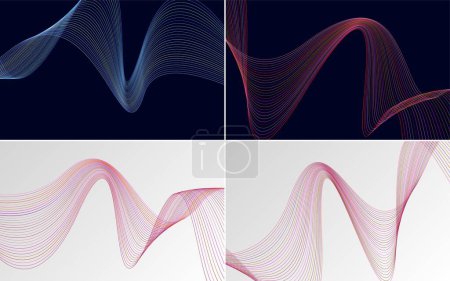 Photo for Collection of geometric minimal lines pattern set - Royalty Free Image