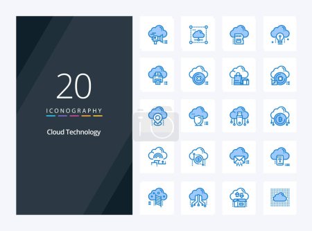 Illustration for 20 Cloud Technology Blue Color icon for presentation - Royalty Free Image