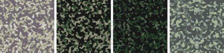Téléchargez les illustrations : 4 Camouflage Ensemble de fond Motif Design vectoriel - en licence libre de droit