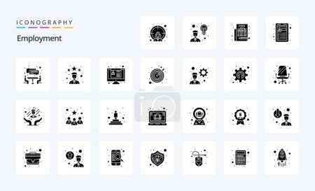 Illustration for 25 Employment Solid Glyph icon pack - Royalty Free Image