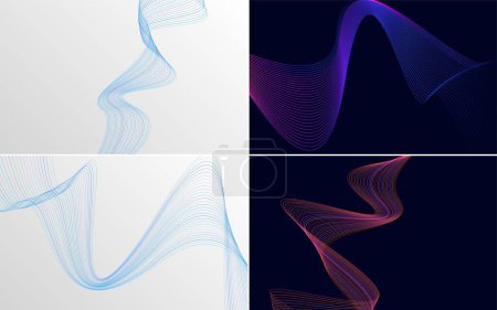 Illustration for Add a modern touch to your presentation with this wave curve abstract vector background pack - Royalty Free Image