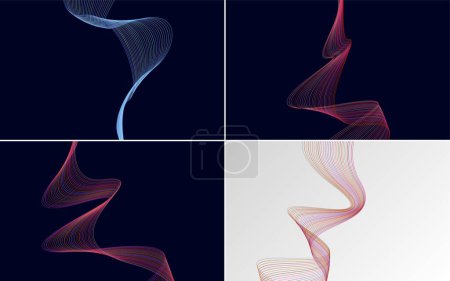 Illustration for Modern wave curve abstract vector background pack for a vibrant and lively design - Royalty Free Image