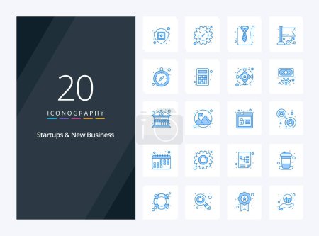 Illustration for 20 Startups And New Business Blue Color icon for presentation - Royalty Free Image