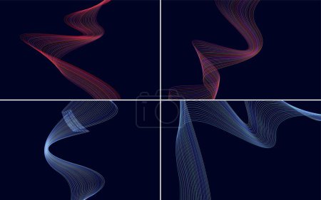 Illustration for Use these geometric wave pattern backgrounds to create a modern look - Royalty Free Image