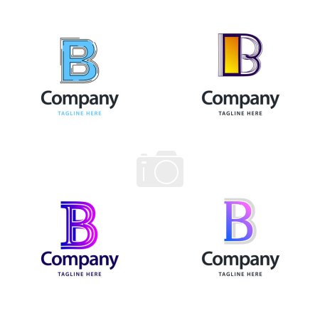 Illustration for Letter B Big Logo Pack Design. Creative Modern logos design for your business - Royalty Free Image
