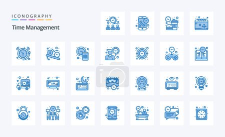 Illustration for 25 Time Management Blue icon pack - Royalty Free Image