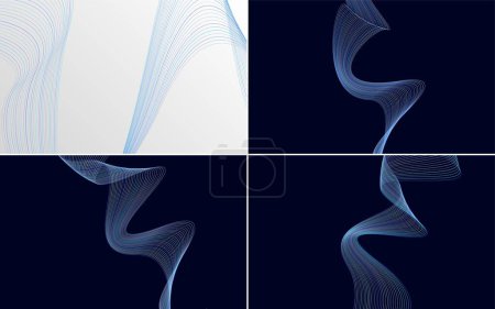 Ilustración de Curva de onda vector abstracto paquete de fondo para un diseño audaz y contemporáneo - Imagen libre de derechos