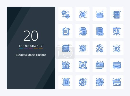 Ilustración de 20 Finanzas icono de color azul para la presentación - Imagen libre de derechos