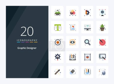 Ilustración de 20 Diseñador gráfico icono de color plano para la presentación - Imagen libre de derechos